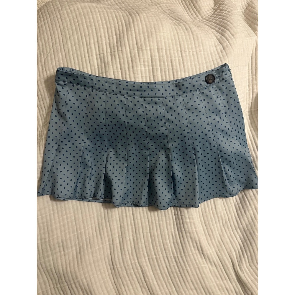 Urban Outfitters Kimchi Blue Pleated Satin Polka Dot Mini Skirt XL